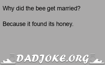 Why did the bee get married? Because it found its honey. - Dad Joke