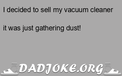 I decided to sell my vacuum cleaner it was just gathering dust! - Dad Joke