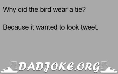 Why did the bird wear a tie? – Dad Joke