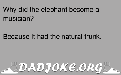 Why did the elephant become a musician? – Dad Joke