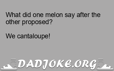 What did one melon say after the other proposed?
