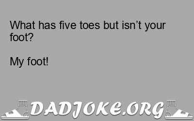 What has five toes but isn’t your foot?